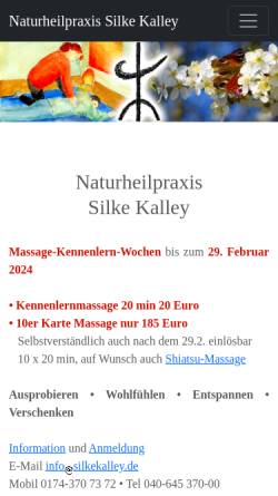 Vorschau der mobilen Webseite www.silkekalley.de, Silke Kalley