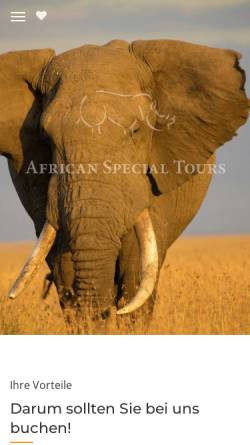 Vorschau der mobilen Webseite www.ast-reisen.de, AST African Special Tours GmbH