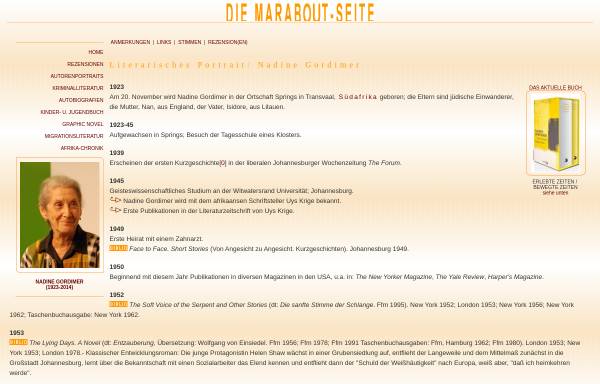 Vorschau von www.marabout.de, Nadine Gordimer