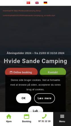 Vorschau der mobilen Webseite hvidesandecamping.dk, Beltana Camping