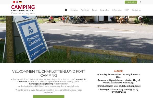 Vorschau von www.campingcopenhagen.dk, Camping Charlottenlund Fort