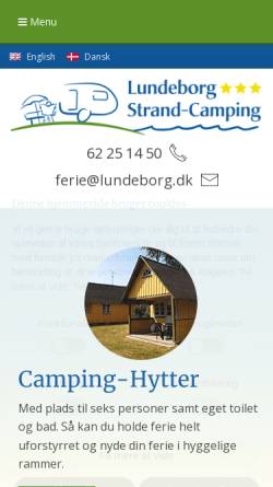 Vorschau der mobilen Webseite www.lundeborg.dk, Lundeborg Strand Camping