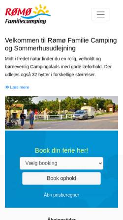 Vorschau der mobilen Webseite www.romocamping.dk, Rømø Familie Camping