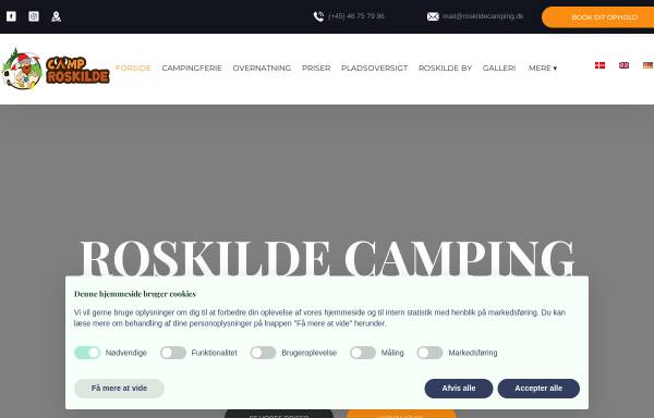 Vorschau von www.roskildecamping.dk, Roskilde Camping - Vigen - Veddelev