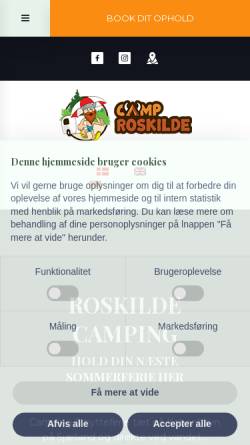 Vorschau der mobilen Webseite www.roskildecamping.dk, Roskilde Camping - Vigen - Veddelev