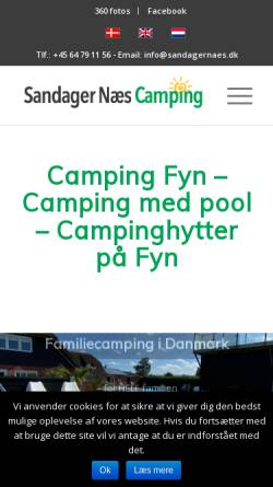 Vorschau der mobilen Webseite www.sandagernaes.dk, Sandager Næs Camping - Assens