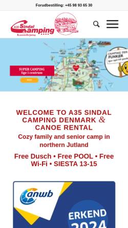 Vorschau der mobilen Webseite www.sindal-camping.dk, Sindal Camping
