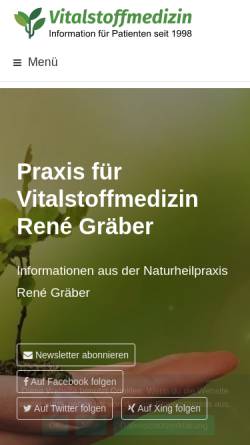 Vorschau der mobilen Webseite www.vitalstoffmedizin.com, René Gräber - Praxis für Vitalstoffmedizin