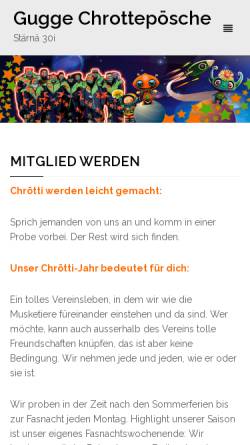 Vorschau der mobilen Webseite www.chrottepoesche.ch, Guggenmusik Chrottepösche