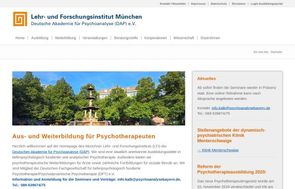 Vorschau von psychoanalysebayern.de, Deutsche Akademie für Psychoanalyse