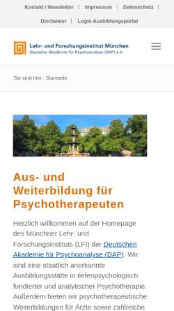 Vorschau der mobilen Webseite psychoanalysebayern.de, Deutsche Akademie für Psychoanalyse