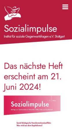 Vorschau der mobilen Webseite www.sozialimpulse.de, Institut für soziale Gegenwartsfragen