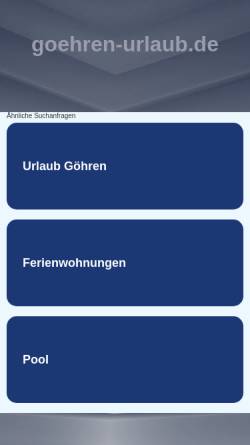 Vorschau der mobilen Webseite goehren-urlaub.de, Zimmer und Appartementvermietung
