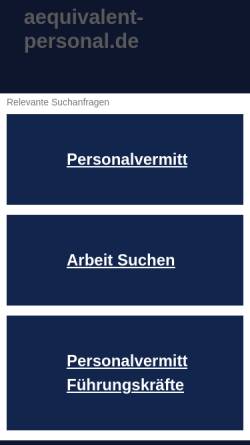Vorschau der mobilen Webseite www.aequivalent-personal.de, Äquivalent Personal GmbH
