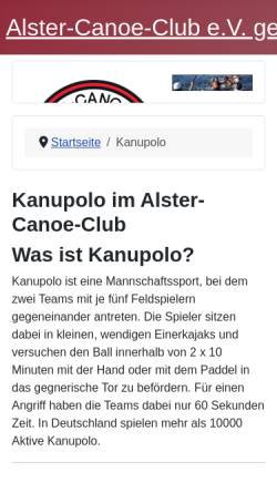 Vorschau der mobilen Webseite www.kanupolo-hamburg.de, Kanupolo in Hamburg