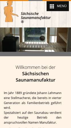 Vorschau der mobilen Webseite www.saunabau-lehmann.de, Lehmann, Heiner - Stellmacherei