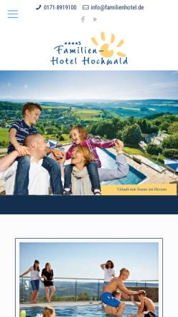 Vorschau der mobilen Webseite www.familienhotel.de, Familien-Hotel Hochwald