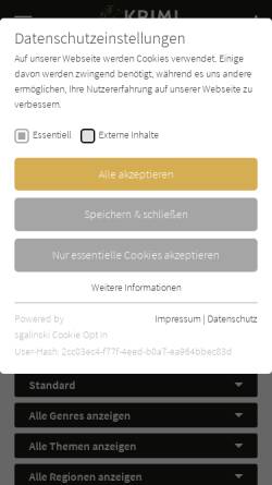 Vorschau der mobilen Webseite www.krimi-couch.de, Agatha Christie