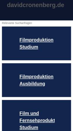 Vorschau der mobilen Webseite www.davidcronenberg.de, David Cronenberg