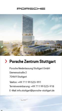Vorschau der mobilen Webseite www.porsche-stuttgart-flughafen.de, Hahn Sportwagen Filderstadt GmbH