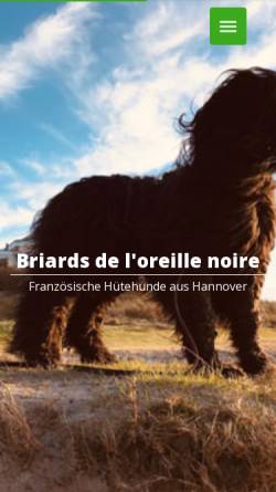 Vorschau der mobilen Webseite www.briard-hannover.de, De L`oreille Noire