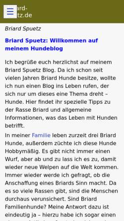 Vorschau der mobilen Webseite www.briard-spuetz.de, Vom Peetersfeld