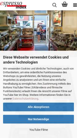 Vorschau der mobilen Webseite www.espressoindex.de, Reiner Schiefler, Espressoindex