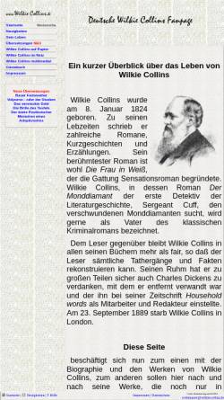 Vorschau der mobilen Webseite www.wilkiecollins.de, Deutsche Wilkie Collins Fanpage