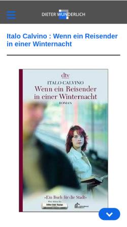 Vorschau der mobilen Webseite www.dieterwunderlich.de, Italo Calvino: Wenn ein Reisender in einer Winternacht
