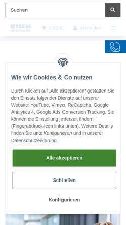 Vorschau der mobilen Webseite uher.com, Uher Informatik GmbH