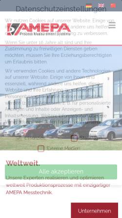 Vorschau der mobilen Webseite www.amepa.de, Amepa GmbH