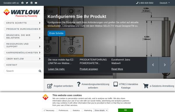 Vorschau von www.watlow.de, Watlow GmbH