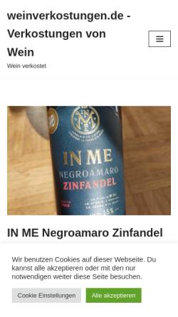 Vorschau der mobilen Webseite weinverkostungen.de, Informationen rund um Wein