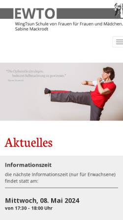 Vorschau der mobilen Webseite www.wingtsun-kassel.de, Kampfkunstschule, Kassel