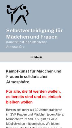 Vorschau der mobilen Webseite www.svf-berlin.de, Selbstverteidigung für Frauen e.V. in Berlin