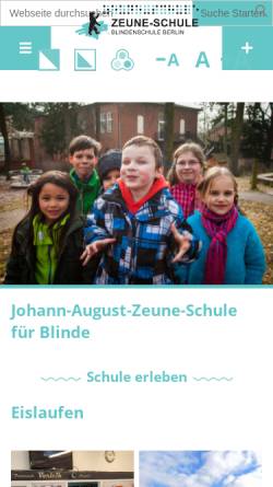Vorschau der mobilen Webseite zeune-schule.de, Johann-August-Zeune-Schule für Blinde und Berufsfachschule Dr. Silex