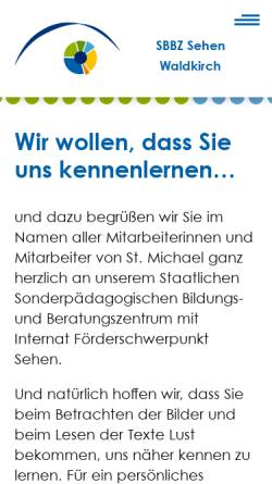 Vorschau der mobilen Webseite www.sehbehindertenschule-waldkirch.de, Staatliche Schule für Sehbehinderte Waldkirch