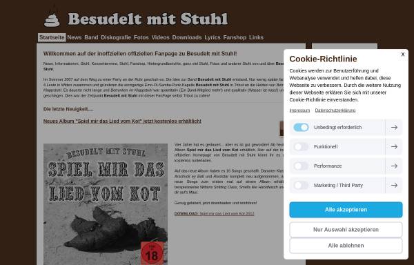 Vorschau von www.besudelt-mit-stuhl.de, Besudelt mit Stuhl