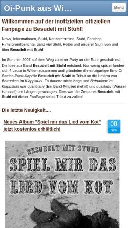 Vorschau der mobilen Webseite www.besudelt-mit-stuhl.de, Besudelt mit Stuhl