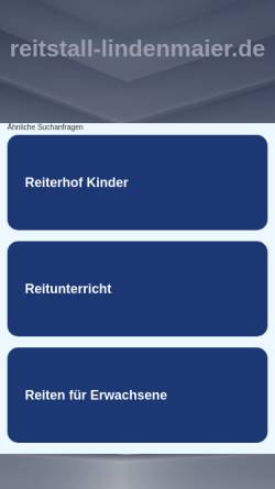 Vorschau der mobilen Webseite www.reitstall-lindenmaier.de, Reitstall Lindenmaier
