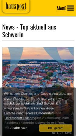 Vorschau der mobilen Webseite www.hauspost.de, Hauspost - Das Stadtmagazin