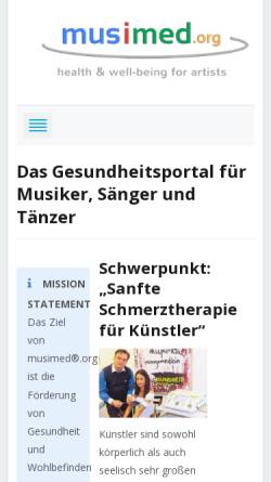 Vorschau der mobilen Webseite www.tanzmedizin.at, Tanzmed Austria