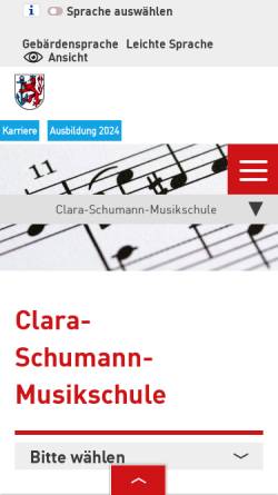 Vorschau der mobilen Webseite www.duesseldorf.de, Clara-Schumann-Musikschule