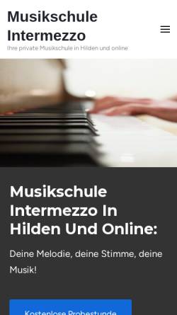 Vorschau der mobilen Webseite www.musikschule-intermezzo.de, Musikschule Intermezzo Olga und Ella Proujanski GbR