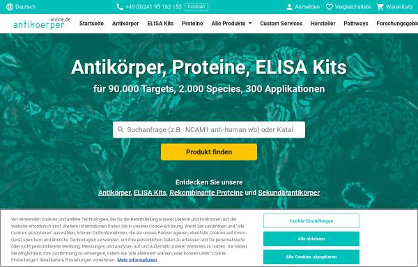 Vorschau von www.antikoerper-online.de, antibodies-online GmbH