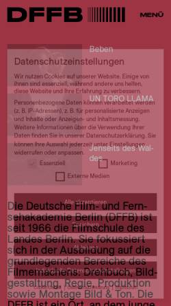 Vorschau der mobilen Webseite www.dffb.de, Deutsche Film- und Fernsehakademie Berlin (dffb)