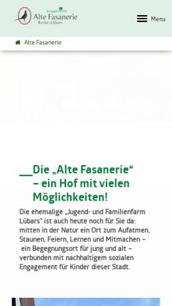 Vorschau der mobilen Webseite www.alte-fasanerie-luebars.de, Jugendfarm Luebars