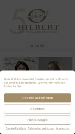 Vorschau der mobilen Webseite www.hilbert.de, Hilbert Artists Management