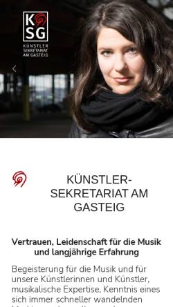Vorschau der mobilen Webseite www.ks-gasteig.de, Künstlersekretariat am Gasteig