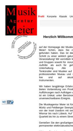 Vorschau der mobilen Webseite www.musikagentur-meier.de, Musikagentur Meier